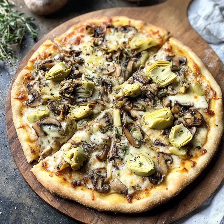 Asiago Shiitake Mushroom Artichoke Pizza