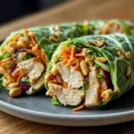 Chicken Cabbage Peanut Wraps