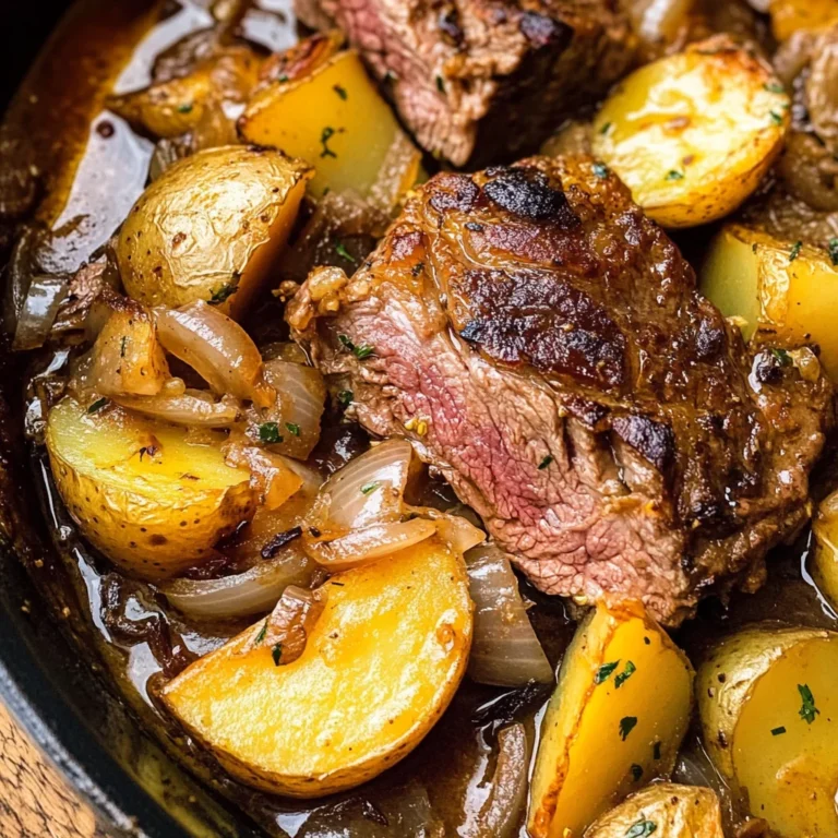 Cider Braised beef Potatoes Onions