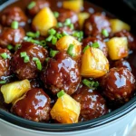 Crockpot Hawaiian Meatballs