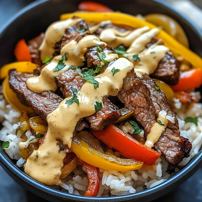 High Protein Philly Cheesesteak Rice Bowls