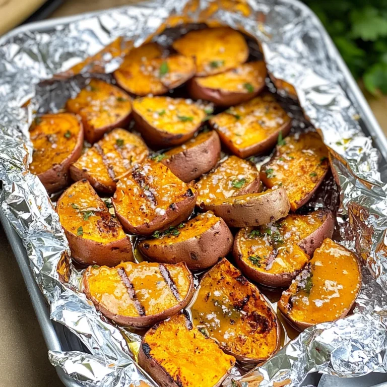 Honey Mustard Grilled Sweet Potatoes in Foil
