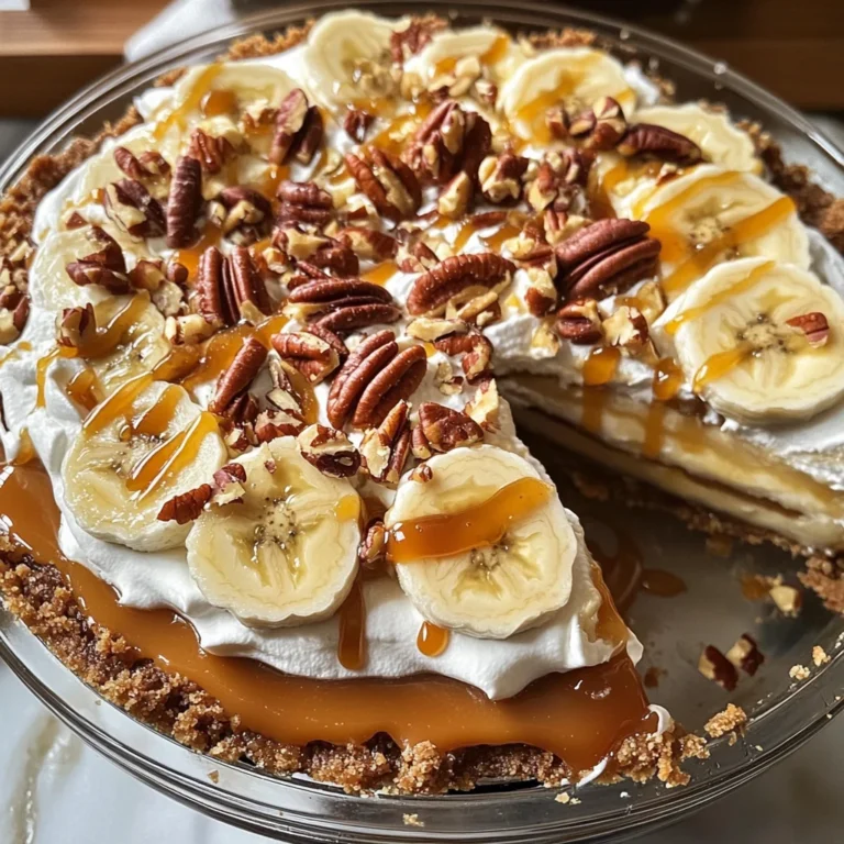 No-Bake Banana Caramel Pecan Pie