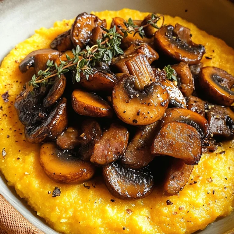 Pumpkin Polenta with Mushrooms and Sausage