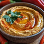 Roasted Red Pepper Hummus – So Smooth & Flavorful!