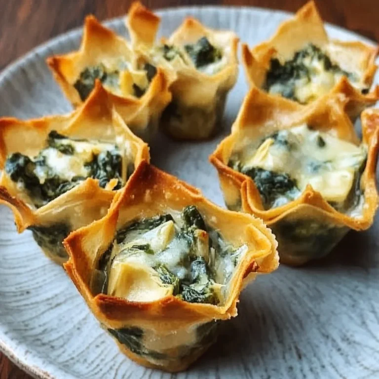 Spinach and Artichoke Wonton Cups