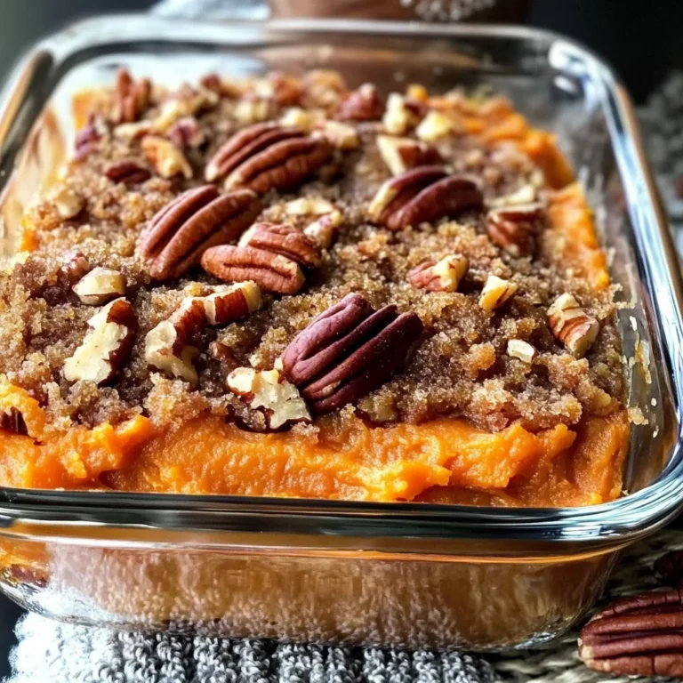 Sweet Potato Casserole with Pecan Topping