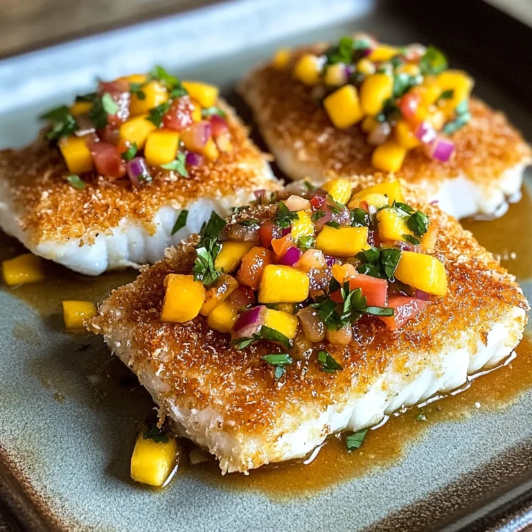 Tropical Coconut Crusted Fish with Mango Salsa