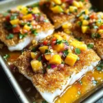 Tropical Coconut Crusted Fish with Mango Salsa