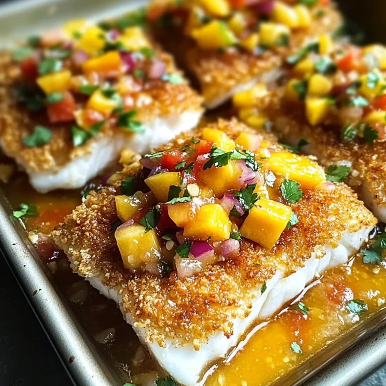 Tropical Coconut Crusted Fish with Mango Salsa