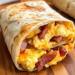 Turkey Bacon Egg and Cheese Breakfast Burritos