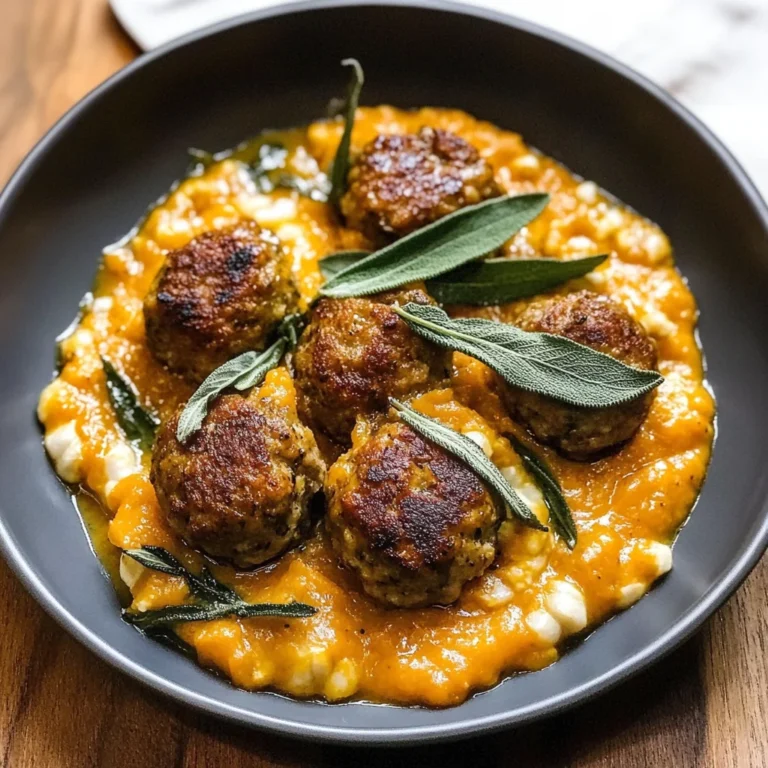 Turkey Meatballs in Pumpkin Sage Sauce