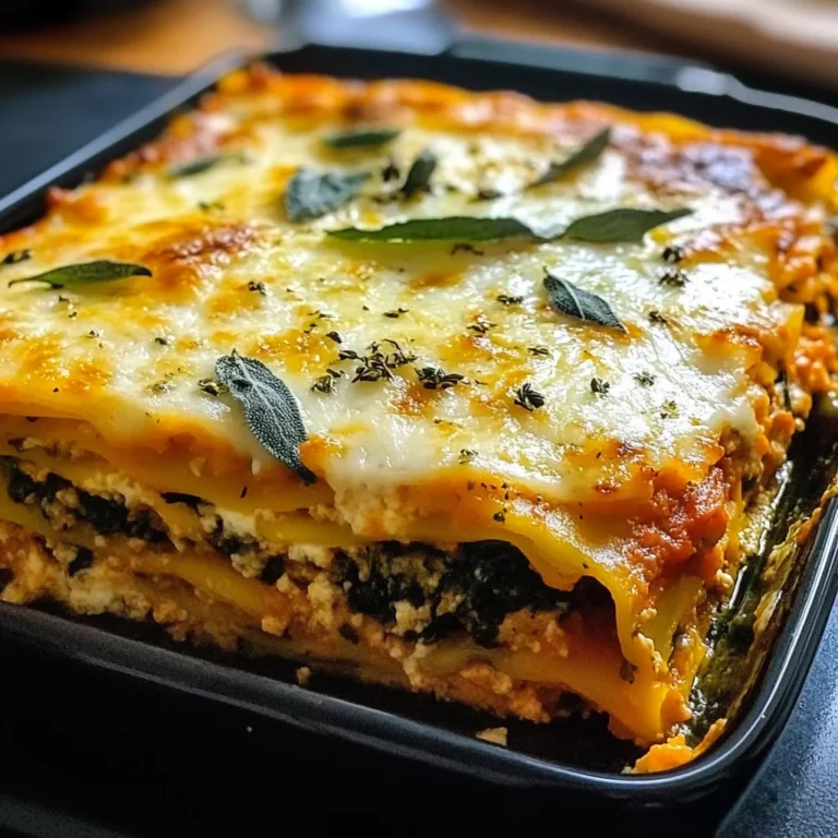Vegetarian Pumpkin Spinach Lasagna