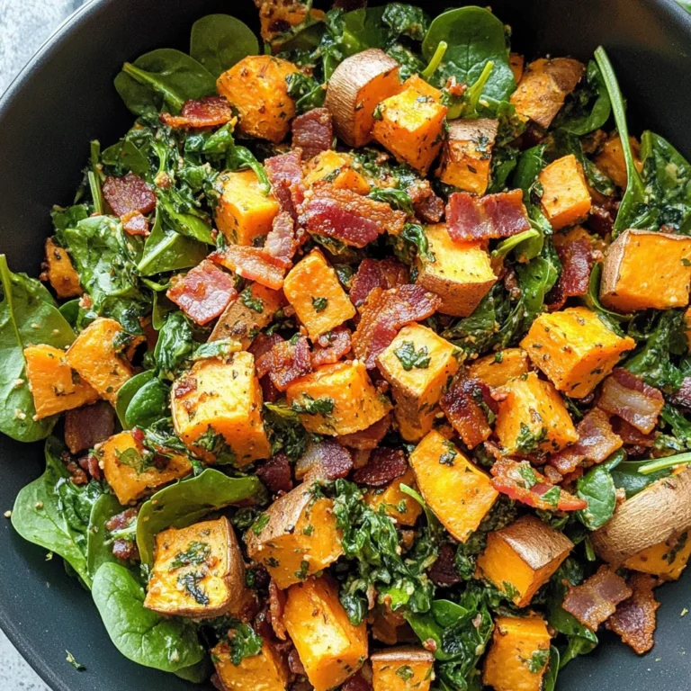 Warm Sweet Potato Salad with Turkey Bacon Dressing