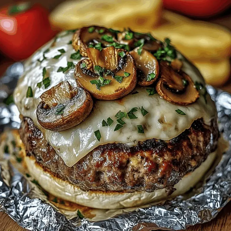 Mushroom and Swiss Burger Foil Packets