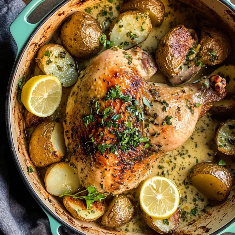 Creamy Lemon and Herb Pot Roasted Chicken