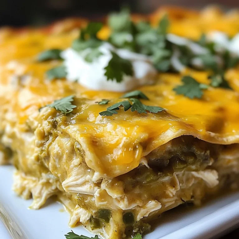 Quick and Easy Green Chile Chicken Enchilada Casserole