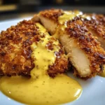Savory Pretzel Chicken with Mustard-Cheddar Sauce Delight