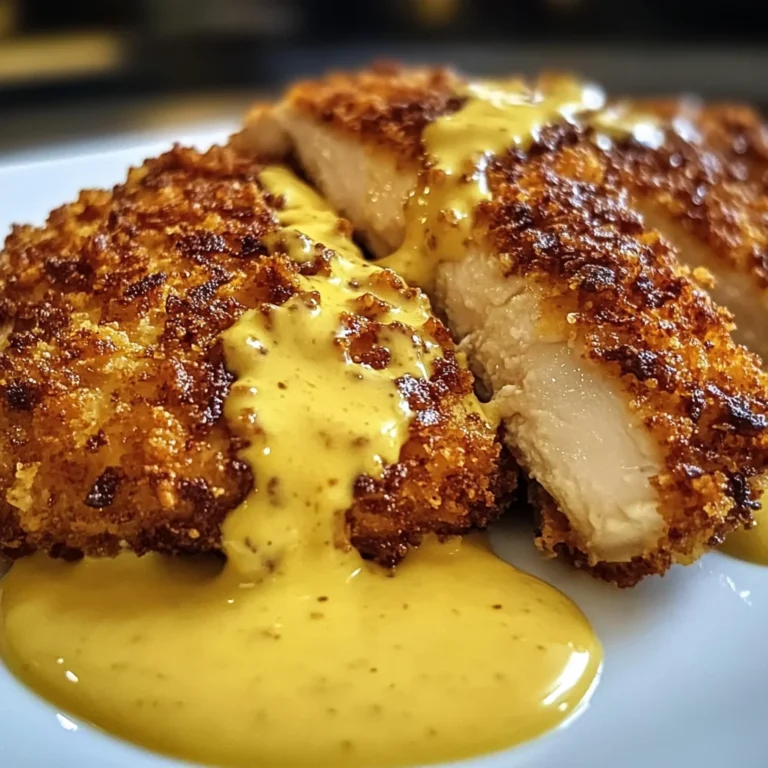 Savory Pretzel Chicken with Mustard-Cheddar Sauce Delight