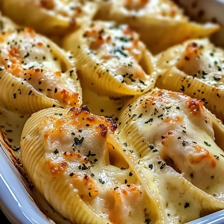 Seafood Stuffed Jumbo Shells with Creamy Cheese Sauce