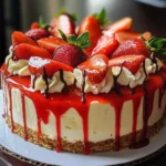 White Chocolate Strawberry Cheesecake