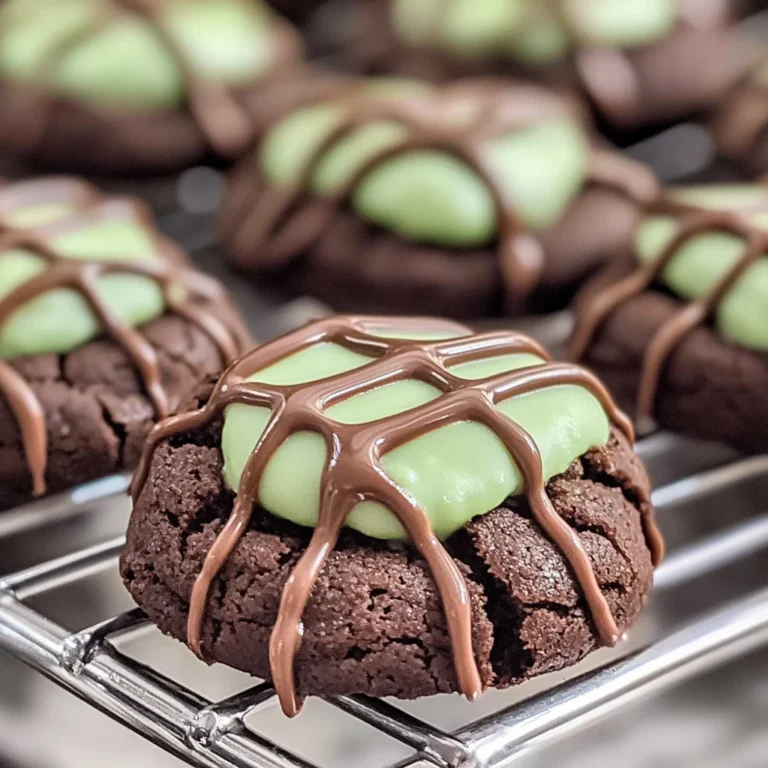 Chocolate Mint Thumbprint Cookies