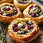 Cranberry Cream Cheese Pinwheels with Feta & Herbs