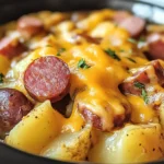 Crockpot Cheesy Potatoes and Kielbasa