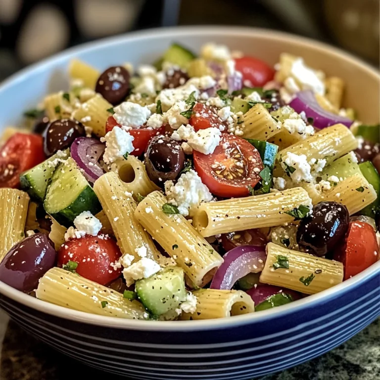 Greek Rigatoni Pasta Salad – A Fresh and Flavorful Mediterranean Delight!