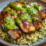 Peruvian Chicken And Rice with Green Sauce
