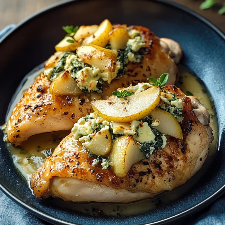 Pear and Gorgonzola Stuffed Chicken