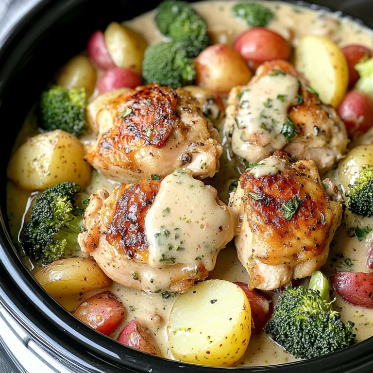 Slow Cooker Creamy Garlic Chicken And Veggies Recipe