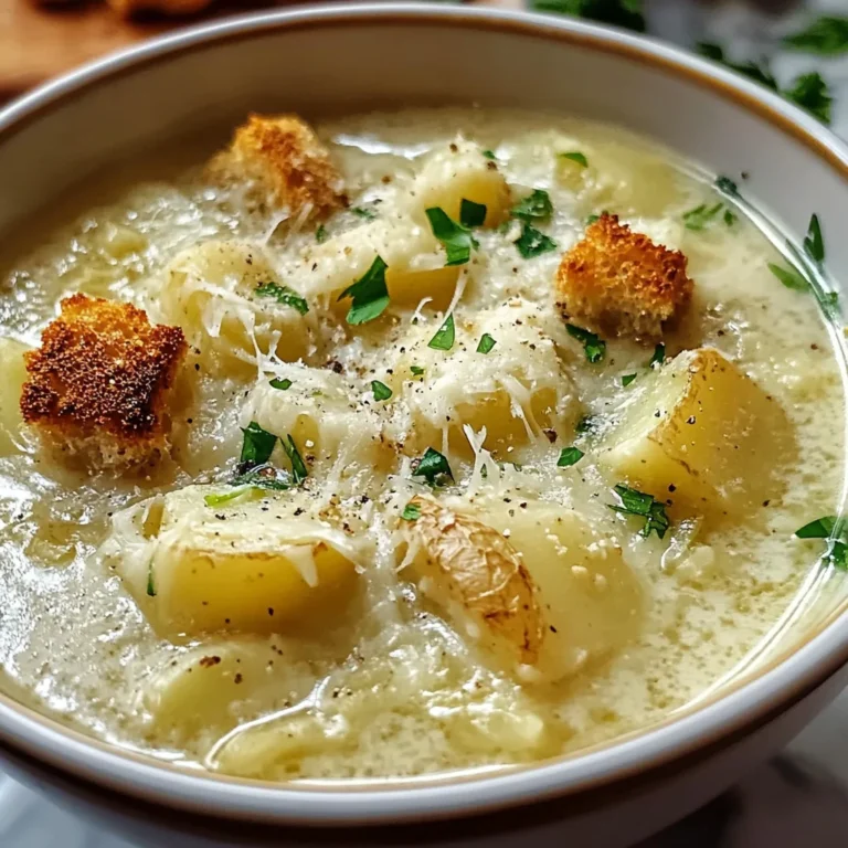 Soothing Hangover Cure Garlic Potato Soup - theamazingfood