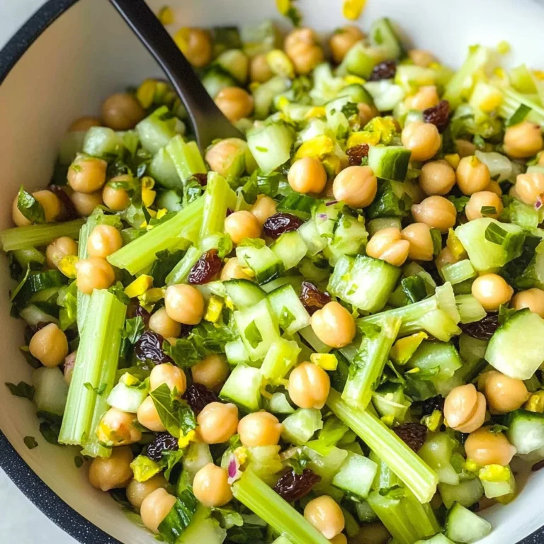 Celery Salad with Chickpeas and Raisins
