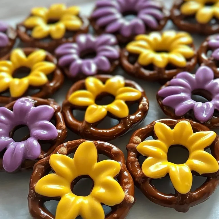 Chocolate Covered Pretzel Flowers