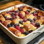 Croissant breakfast casserole