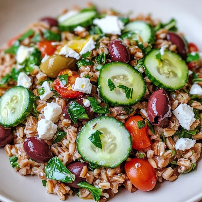 Mediterranean Farro Cucumber Feta