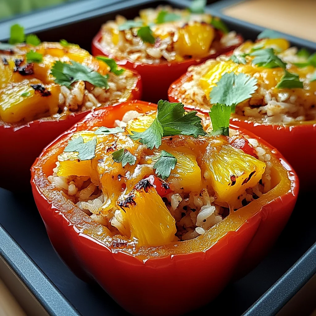 Teriyaki Pineapple Chicken & Rice Stuffed Peppers Bliss