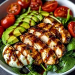 Baked Marinated Chicken Salad with Mozzarella and Balsamic Vinaigrette
