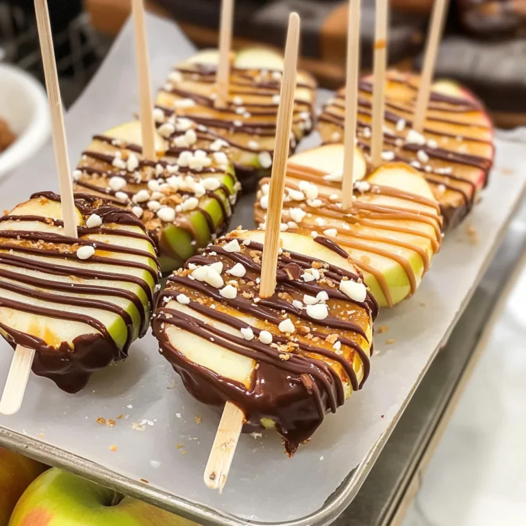 Chocolate Caramel Apple Slices Pops