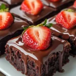Chocolate Covered Strawberry Brownies Delight! 🍓