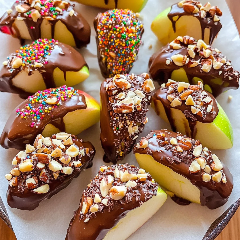 Chocolate Dipped Apple Slices