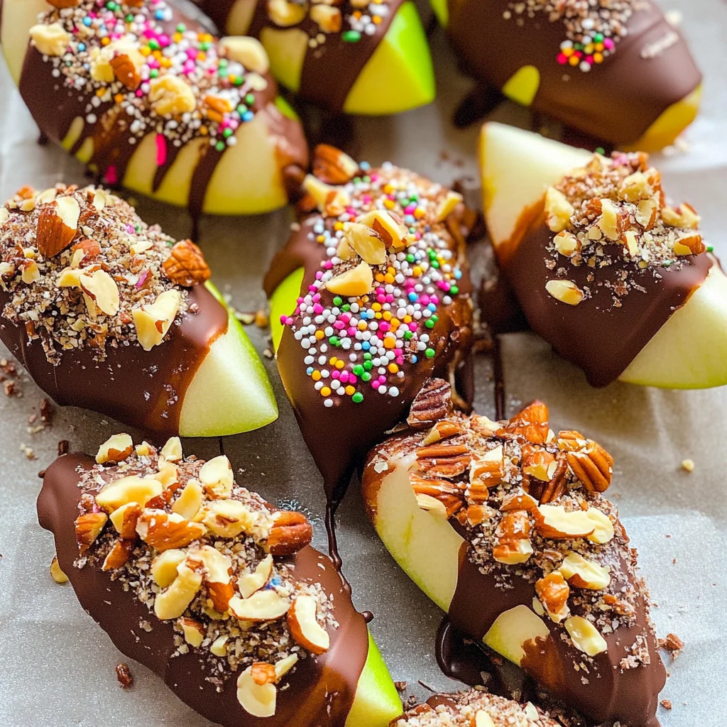 Chocolate Dipped Apple Slices