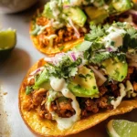 Cool Ranch Chicken Tostadadillas with Honey Lime Crema