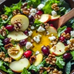 Festive and Delicious Apple Cranberry Walnut Salad with Easy Dressing