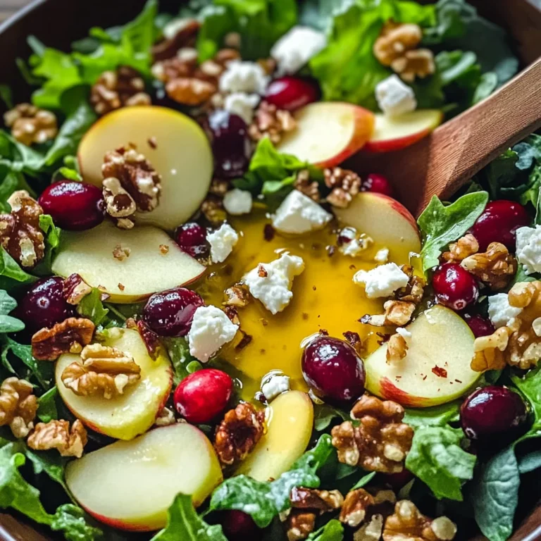 Festive and Delicious Apple Cranberry Walnut Salad with Easy Dressing