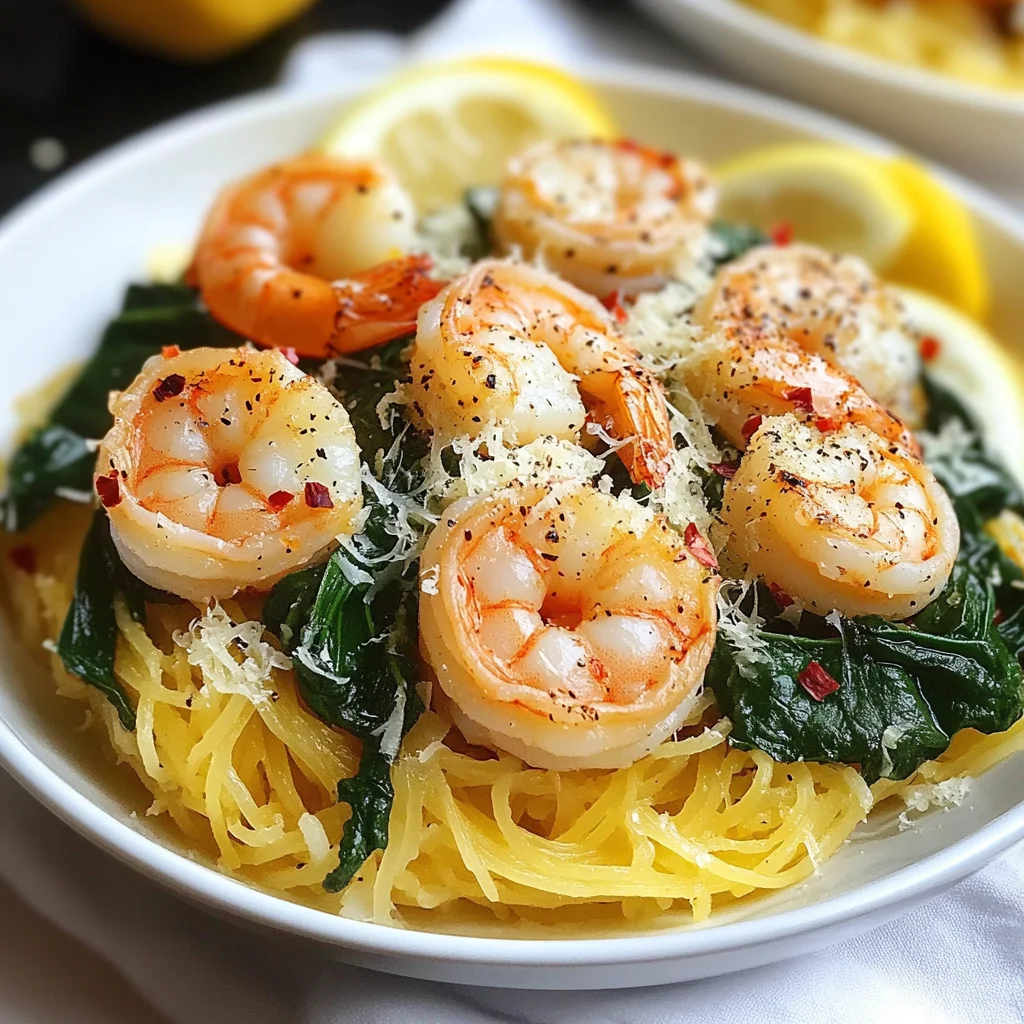 Quick Spaghetti Squash Shrimp Scampi Recipe