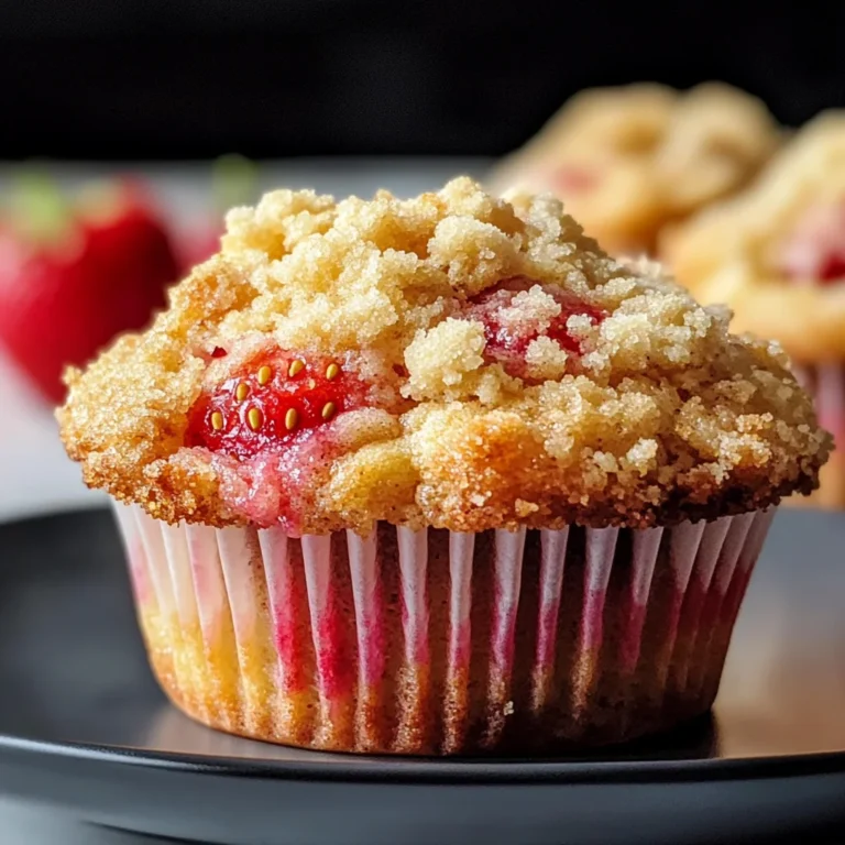 Quick Strawberry Muffins with Crumble Topping
