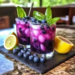 Blueberry Basil Lemon Lavender Mocktail