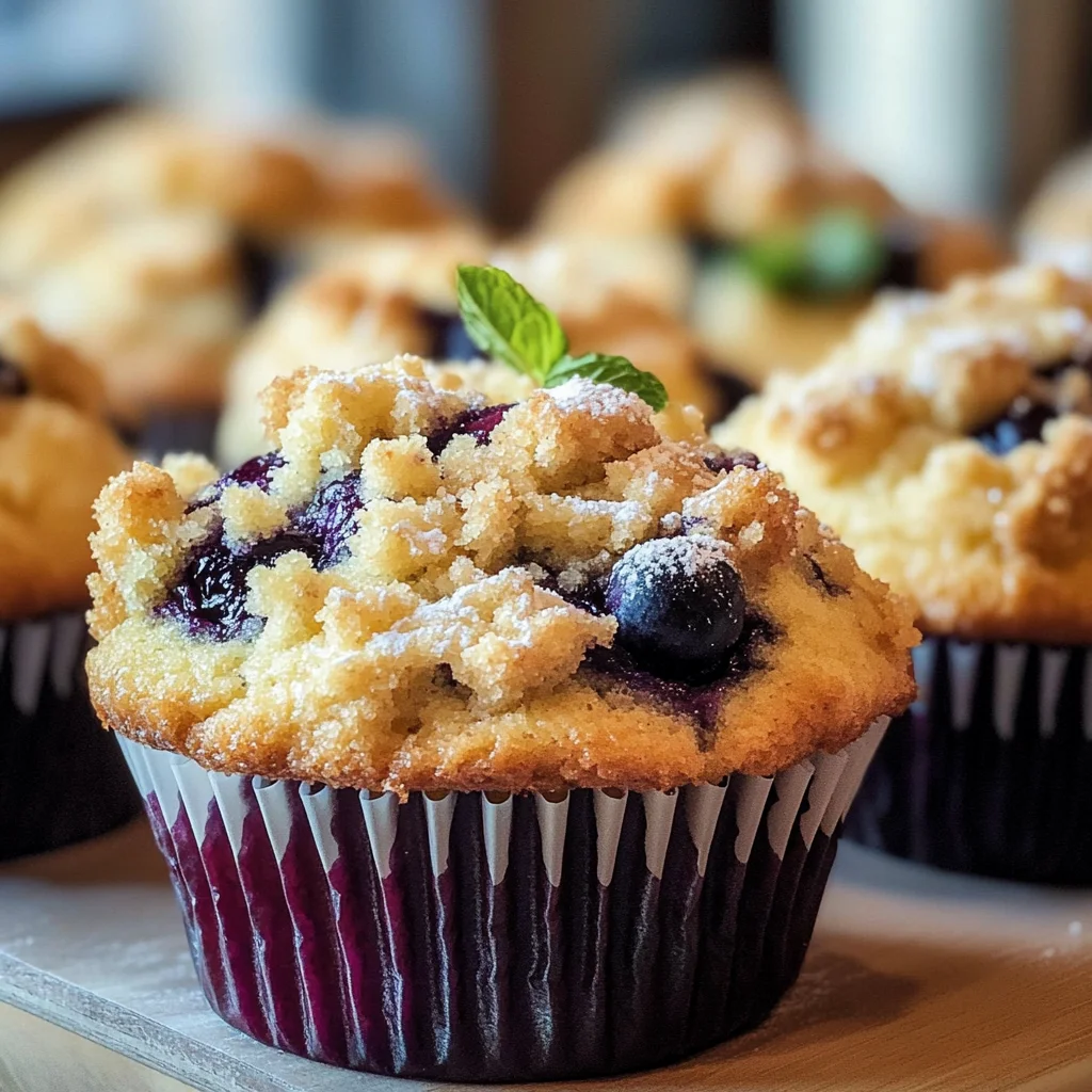 Blueberry Streusel Muffins: Bakery-Style Crunchy Topping